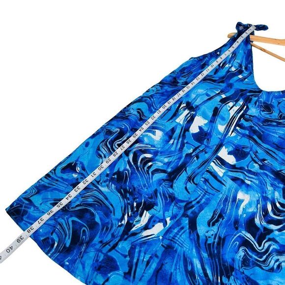 Peyton and Parker blue linen blend swim cover beach dress tie straps size xlarge - Picture 9 of 9